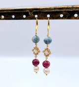 Chandelier Mellemled Med Zirkonia Sten, Langtidsholdbar Forgyldt, (17x11mm) - Uniq Perler - 114379