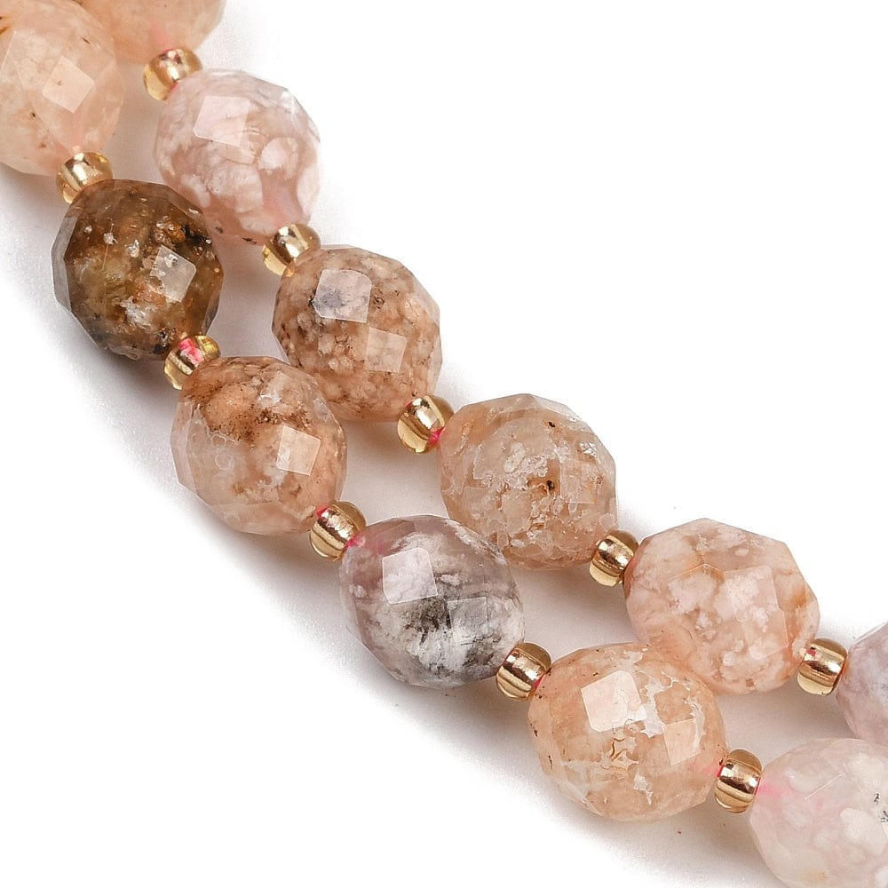 Cherry Blossom Agat – Ovale, Facetteret (9x10mm) - Uniq Perler - 115906