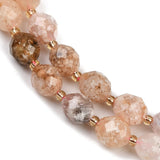 Cherry Blossom Agat – Ovale, Facetteret (9x10mm) - Uniq Perler - 115906