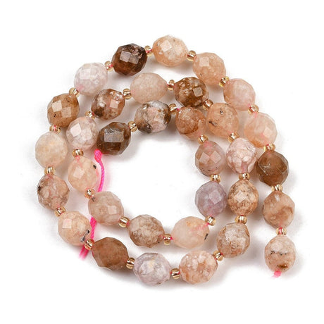 Cherry Blossom Agat – Ovale, Facetteret (9x10mm) - Uniq Perler - 115906