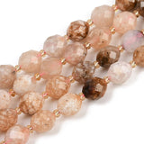 Cherry Blossom Agat – Ovale, Facetteret (9x10mm) - Uniq Perler - 115906