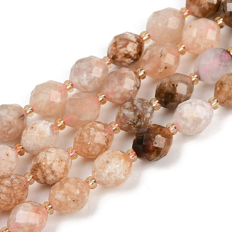 Cherry Blossom Agat – Ovale, Facetteret (9x10mm) - Uniq Perler - 115906