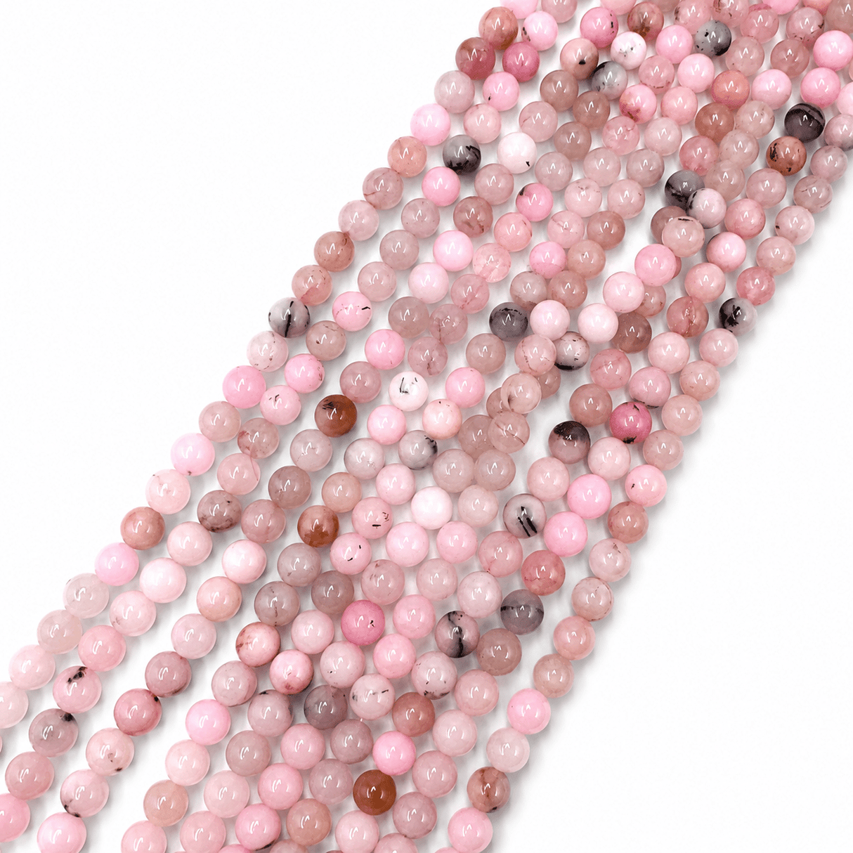 Cherry Blossom Jaspis Perler – Runde (10~10,5mm) - Uniq Perler - 121717