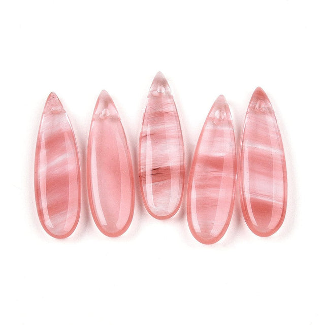 Cherry Kvarts - Dråbeformet, Natursten (34–36mm) - Uniq Perler - 115660