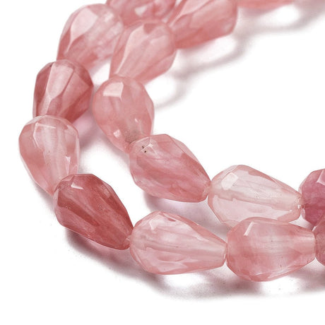 Cherry Kvarts Dråber, 10x7mm - Uniq Perler - 112187