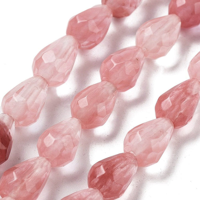 Cherry Quartz Drops, 10x7mm - Uniq Perler - 112187