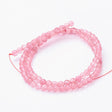 Cherry Kvarts Glasperler – Runde, Pink (4 - 5mm) - Uniq Perler - 