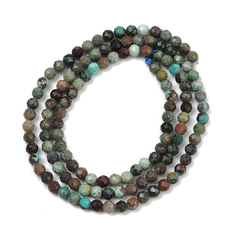 Chrysocolla – Facetteret Runde (3,5mm) - Uniq Perler - 115064