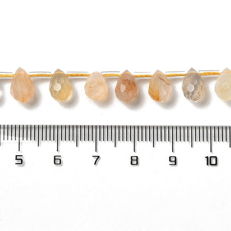 Citrin Dråber – Facetterede (Gul/Klar, 10x6.5mm) - Uniq Perler - 111158