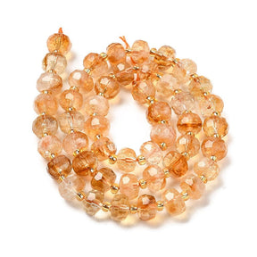 Citrine – Faceted Rondelle Beads (7 - 8x5 - 6mm) - Uniq Perler - 115411