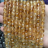 Citrin Mange Facetterede Perler (10mm) - Uniq Perler - 121314