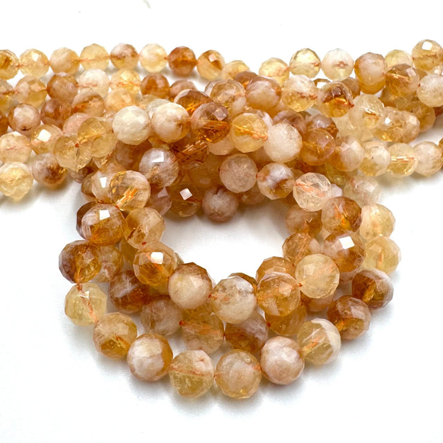 Citrin – Mange Facetterede Perler (8mm) - Uniq Perler - 888892