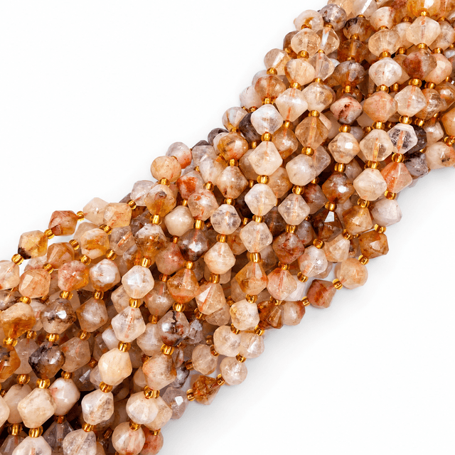 Citrin Perler – Bicone, Grade B (8mm) - Uniq Perler - 125597