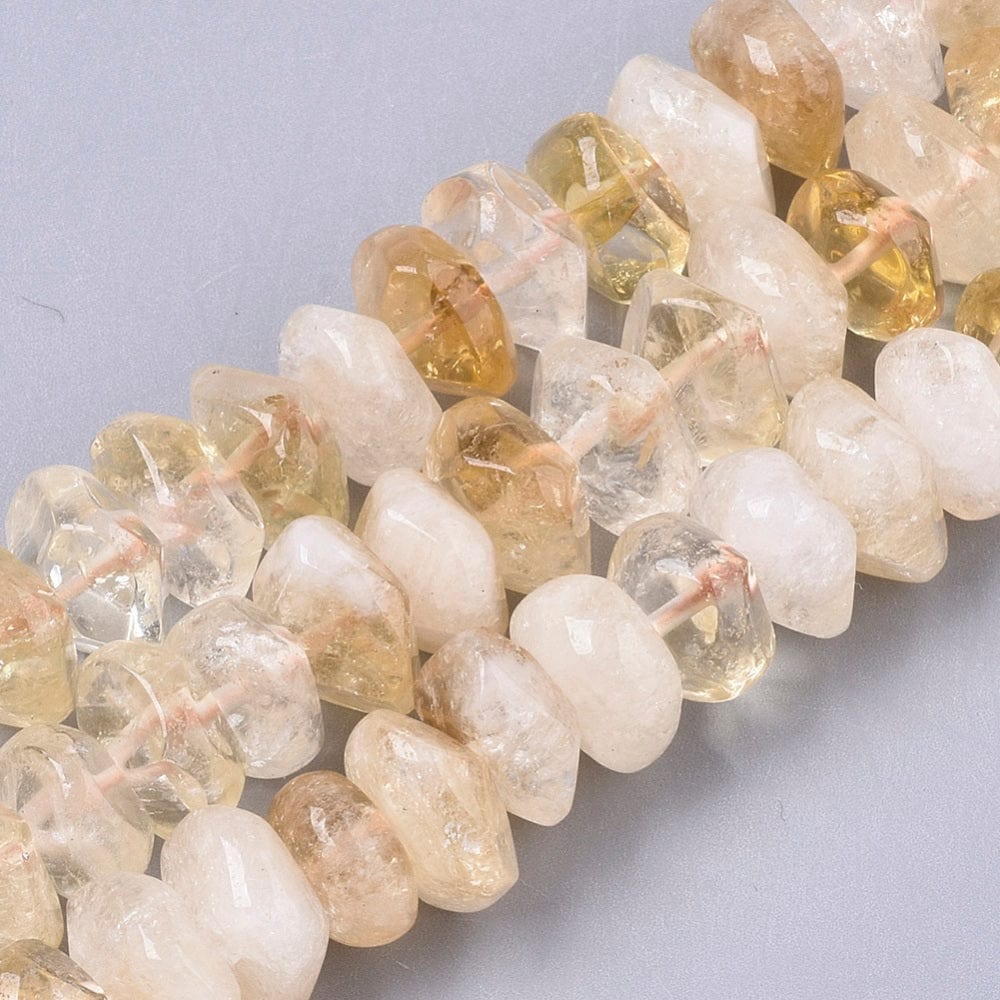 Citrin Perler – Facetterede Nuggets (Gul, 11x6mm) - Uniq Perler - 490444