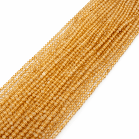 Citrin Perler – Facetteret Rund (3mm) - Uniq Perler - 118126