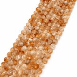 Citrin Perler – Facetteret Rund (8mm) - Uniq Perler - 117995