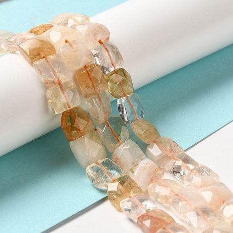 Citrin Perler, Kantet, Facetteret - 6x10,5mm - Uniq Perler - 113150