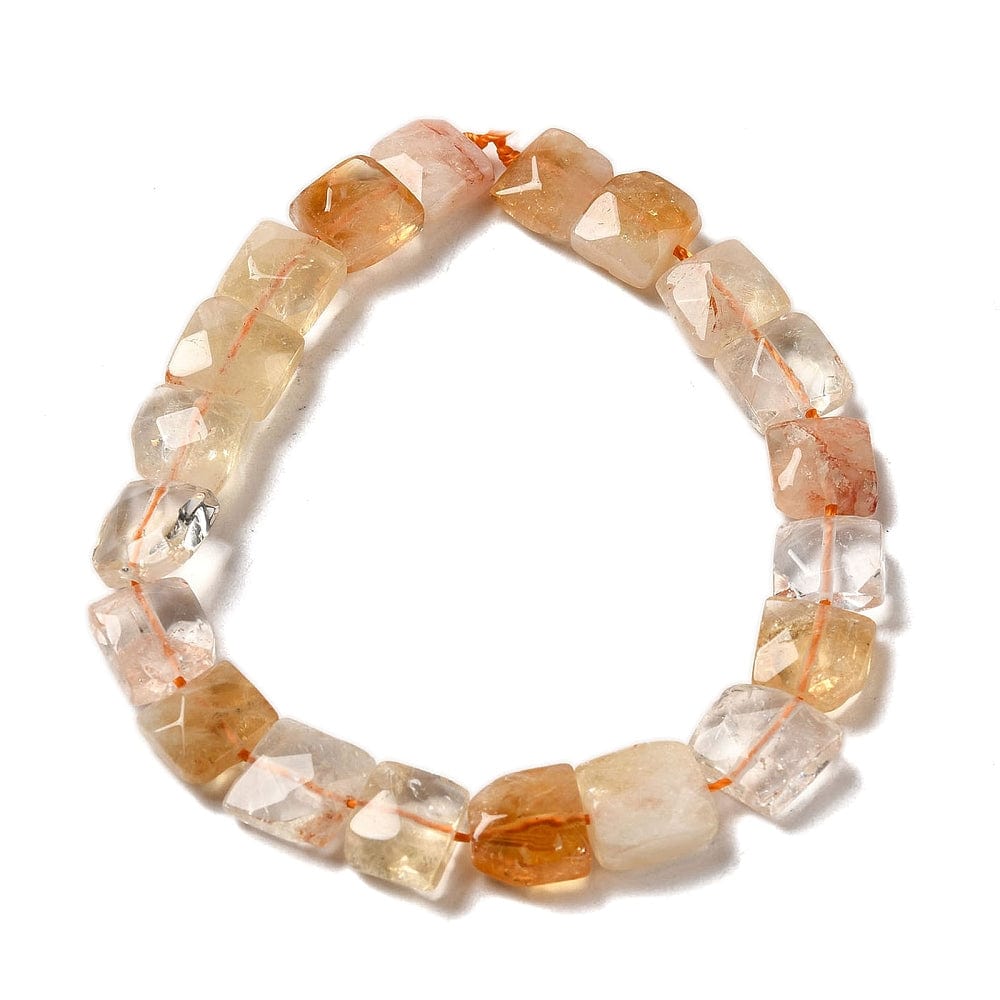 Citrin Perler, Kantet, Facetteret - 6x10,5mm - Uniq Perler - 113150