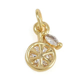 Citron Vedhæng Med Zirkonia - Langtidsholdbar Forgyldt (8x12mm) - Uniq Perler - 115808