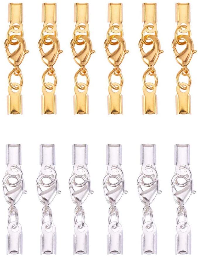 Clip Ends Med Karabinlåse – Mix Farver (33x5mm), 60 Sæt - Uniq Perler - 113713