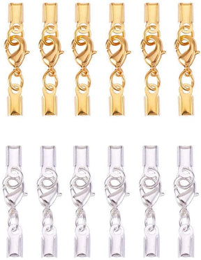 Clip Ends Med Karabinlåse – Mix Farver (33x5mm), 60 Sæt - Uniq Perler - 113713