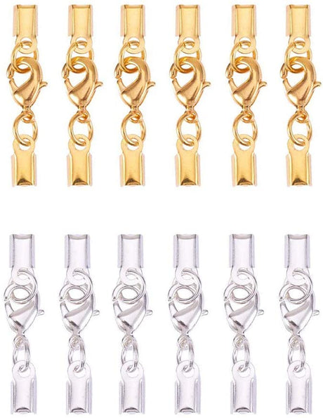 Clip Ends Med Karabinlåse – Mix Farver (33x5mm), 60 Sæt - Uniq Perler - 113713