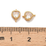 Connector Hjerter med Zirkonia – Vandfast 18K forgyldt (7,5x5,5mm)2 stk. - Uniq Perler - 122135