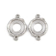 Connector i Stål – Rund til Cabochon (16x22mm, 2 stk) - Uniq Perler - 116191