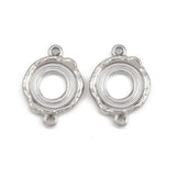 Connector i Stål – Rund til Cabochon (16x22mm, 2 stk) - Uniq Perler - 116191