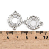 Connector i Stål – Rund til Cabochon (16x22mm, 2 stk) - Uniq Perler - 116191