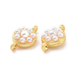 Connector Mellemled Med Hvide Perler, Langtidsholdbar Forgyldt, 8x14mm - Uniq Perler - 111579