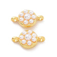 Connector Mellemled Med Hvide Perler, Langtidsholdbar Forgyldt, 8x14mm - Uniq Perler - 111579