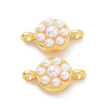 Connector Mellemled Med Hvide Perler, Langtidsholdbar Forgyldt, 8x14mm - Uniq Perler - 111579