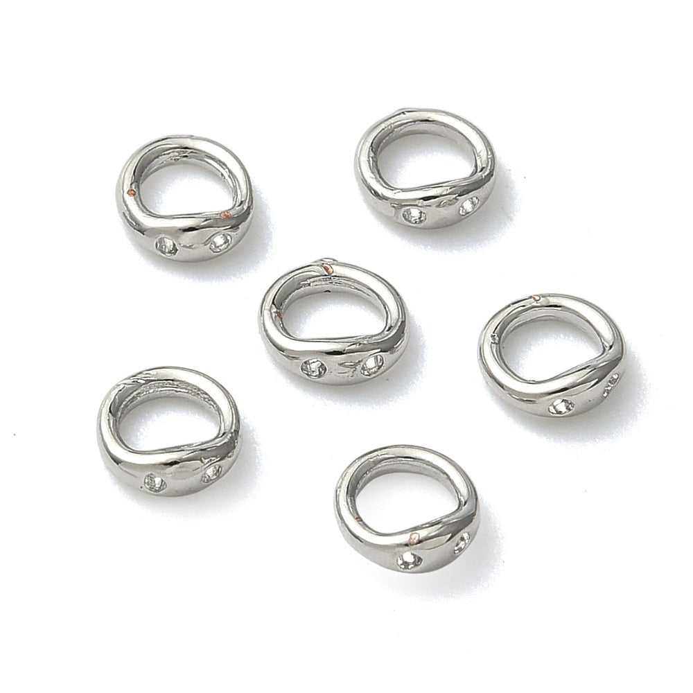 Connector Ringe– Langtidsholdbar Platinbelagt Messing (5x2mm) 10 stk. - Uniq Perler - 126134