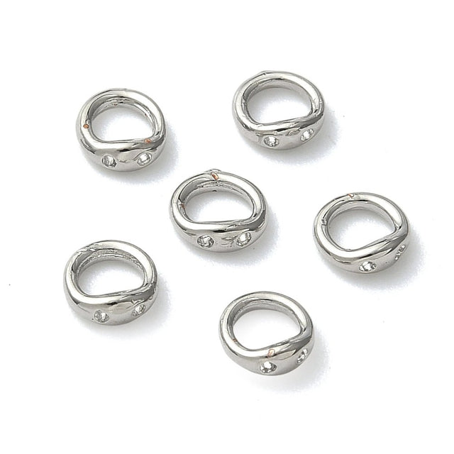 Connector Ringe– Langtidsholdbar Platinbelagt Messing (5x2mm) 10 stk. - Uniq Perler - 126134