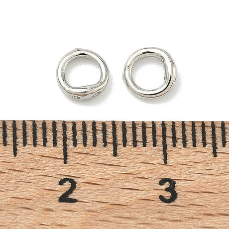 Connector Ringe– Langtidsholdbar Platinbelagt Messing (5x2mm) 10 stk. - Uniq Perler - 126134