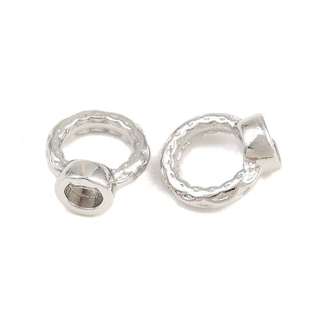 Connector Ringe – Langtidsholdbar Platinbelagt Messing (8x7x4mm) 10 stk. - Uniq Perler - 126138