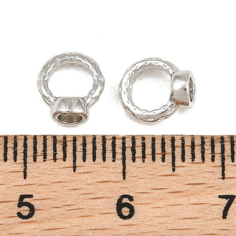 Connector Ringe – Langtidsholdbar Platinbelagt Messing (8x7x4mm) 10 stk. - Uniq Perler - 126138