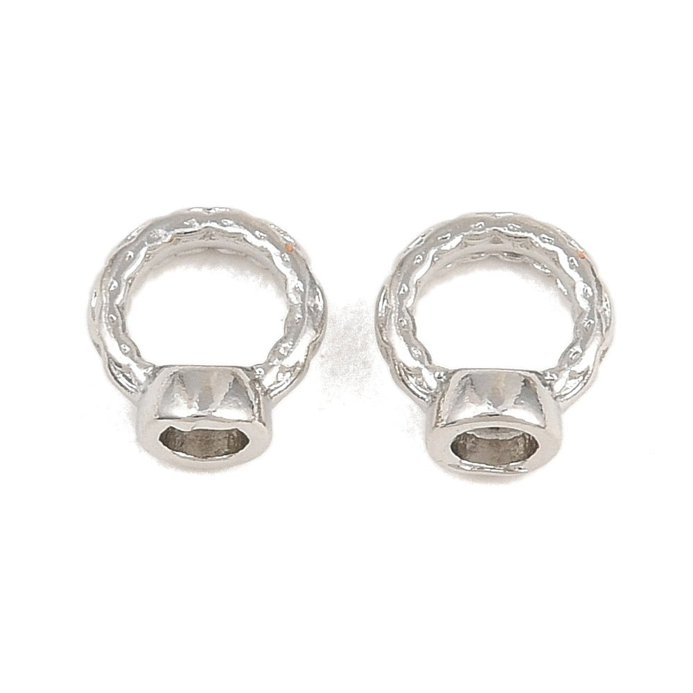 Connector Ringe – Langtidsholdbar Platinbelagt Messing (8x7x4mm) 10 stk. - Uniq Perler - 126138
