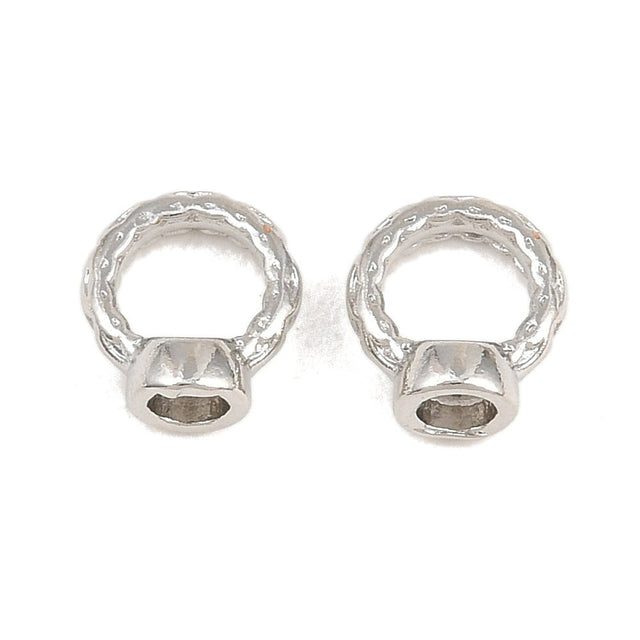 Connector Ringe – Langtidsholdbar Platinbelagt Messing (8x7x4mm) 10 stk. - Uniq Perler - 126138