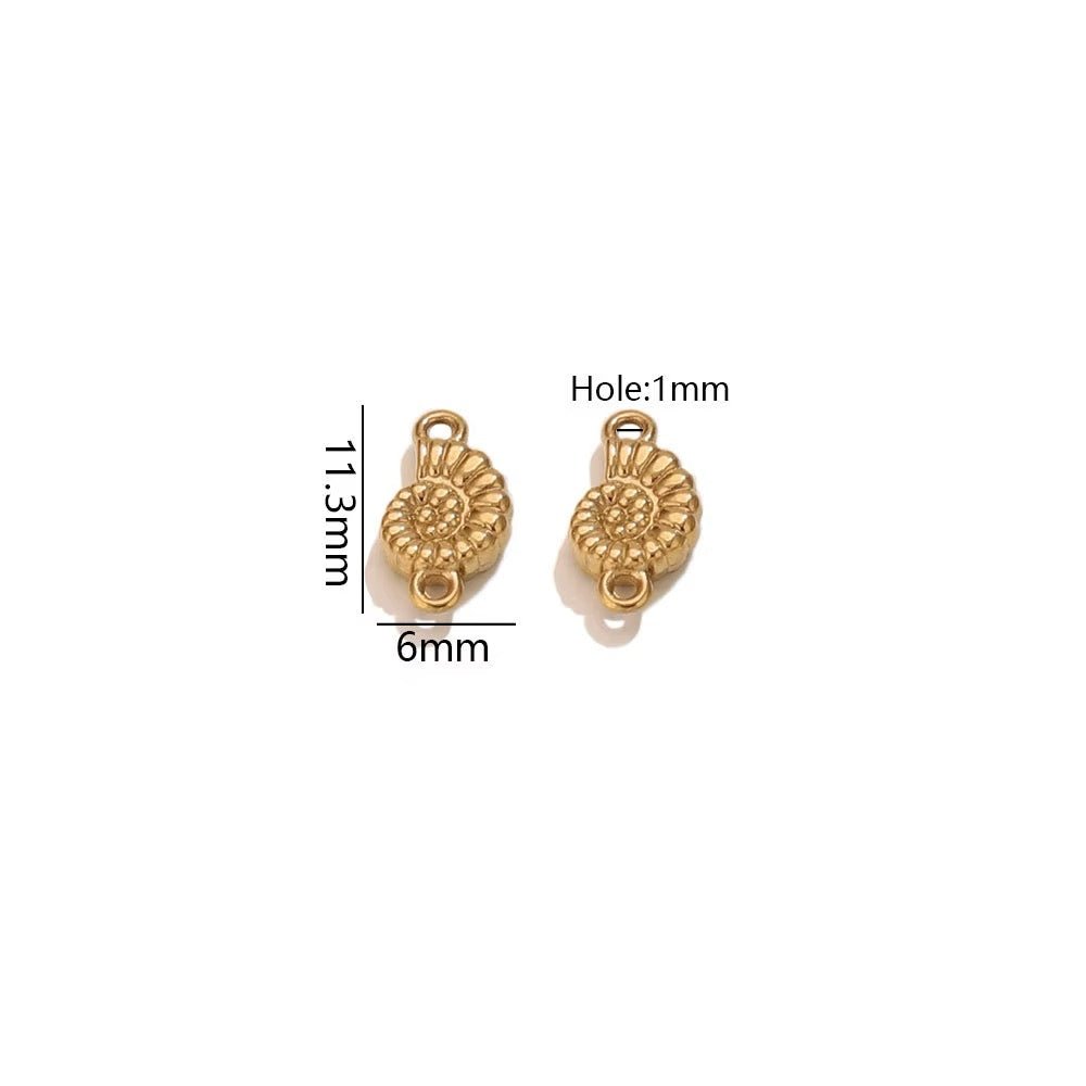 Connector/mellemled - Ammonit– Vandfast 18K forgyldt (11,3x6 mm)2 stk. - Uniq Perler - 122225