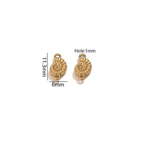 Connector/mellemled - Ammonit– Vandfast 18K forgyldt (11,3x6 mm)2 stk. - Uniq Perler - 122225