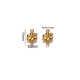Connector/mellemled Blomst – Vandfast 18K forgyldt (11x6,8mm)2 stk. - Uniq Perler - 122222