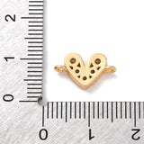 Connector/Mellemled Hjerte med Zirkonia – 18K Langtidsholdbar Forgyldning(13.5mm) 2 stk. - Uniq Perler - 122138