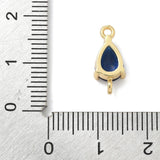 Connector/Mellemled med Blå Zirkonia – 18K langtidsholdbar Forgyldt Messing (14mm) 2 stk. - Uniq Perler - 115670