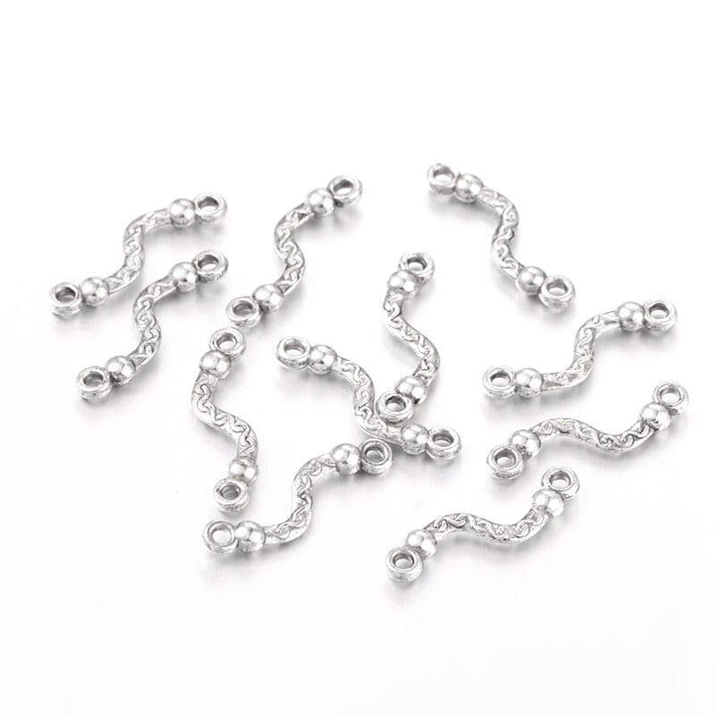 Connector/Mellemled Med Let Mønster, 22x6mm, 4 Stk. - Uniq Perler - 111382