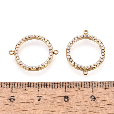 Connector/Mellemled med Perler – Vandfast Rustfrit Stål (19mm) - Uniq Perler - 122167