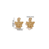 Connector/mellemled - Søstjerne – Vandfast 18K forgyldt (11,3x7,5 mm) 2 stk. - Uniq Perler - 122227