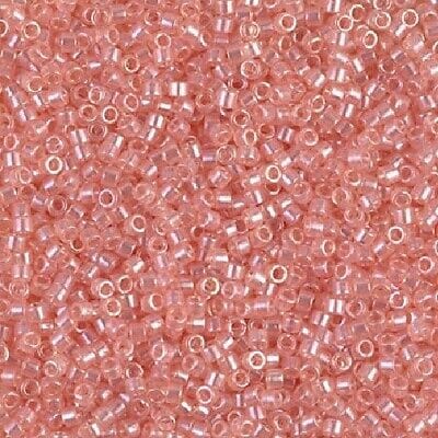 creabead miyuki beads Miyuki Delica Perler, DB 0106, 11/0 transparant luster shell pink