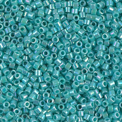 creabead miyuki beads Miyuki Delica Perler, DB 166, opaque ab turquoise green 11/0